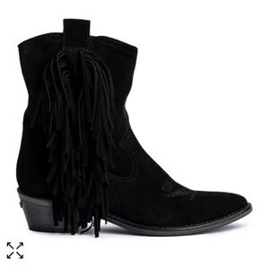 Zadig & Voltaire Black Fringe Ankle Booties